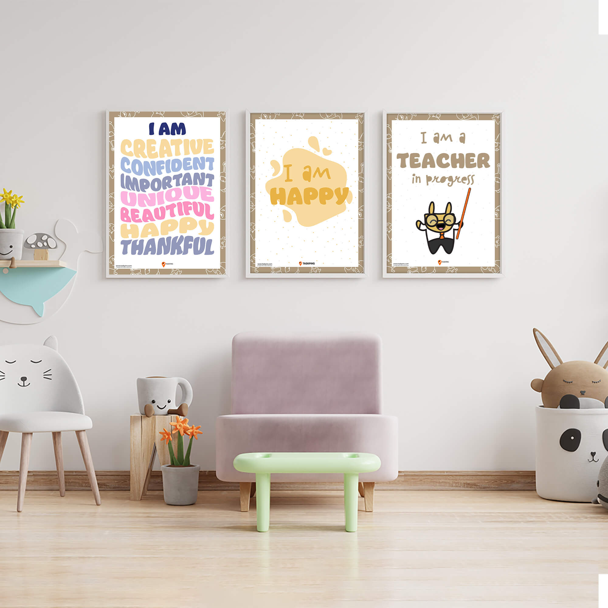 I am Happy Affirmations guide decor
