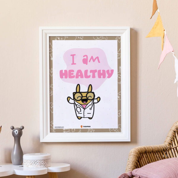 I am Healthy Affirmations poster print