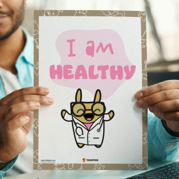 vibrant I am Healthy Affirmations printable