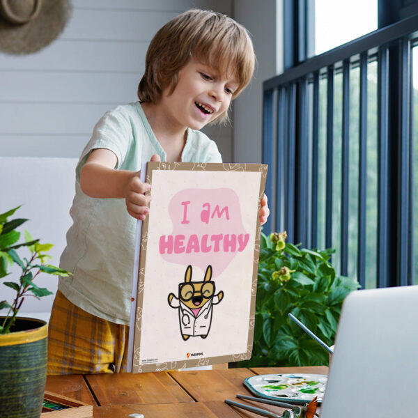 colourful I am Healthy Affirmations chart
