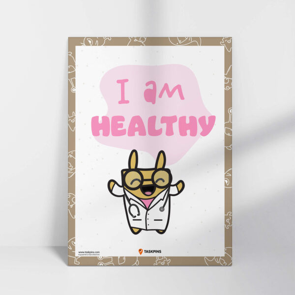 office I am Healthy Affirmations display
